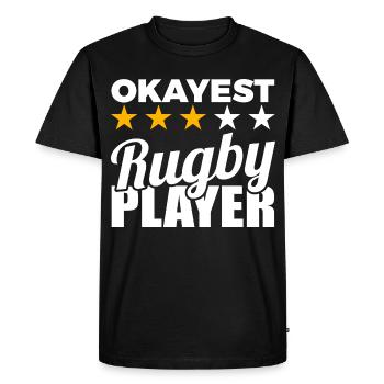 Funny rugby player - Men's Premium Organic T-Shirt - black - Front - Nico (187cm)
