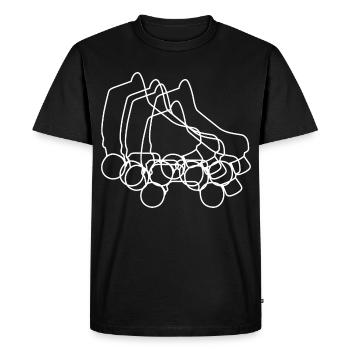Dessin de patins à roulettes - T-shirt Premium bio Homme - noir - Devant - Nico (187cm)