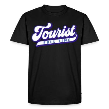 Full Time Tourist | Colors changeable - Men's Premium Organic T-Shirt - black - Front - Nico (187cm)