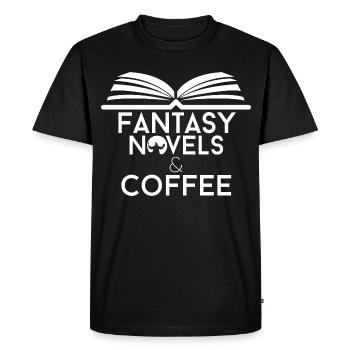 Book Lover Fantasy Novels and Coffee - Men's Premium Organic T-Shirt - black - Front - Nico (187cm)
