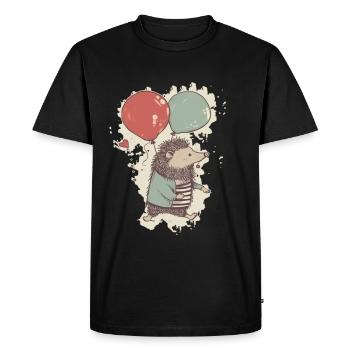 Hérissons avec ballons - T-shirt Premium bio Homme - noir - Devant - Nico (187cm)
