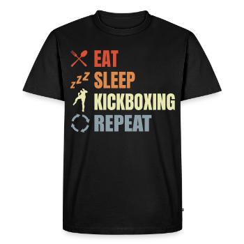 Eat Sleep Kickbox Repeat - Men's Premium Organic T-Shirt - black - Front - Nico (187cm)
