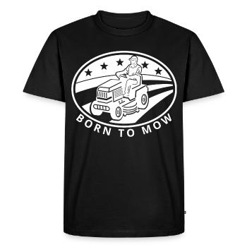 Citation amusante de jardinage née pour tondre - T-shirt Premium bio Homme - noir - Devant - Nico (187cm)