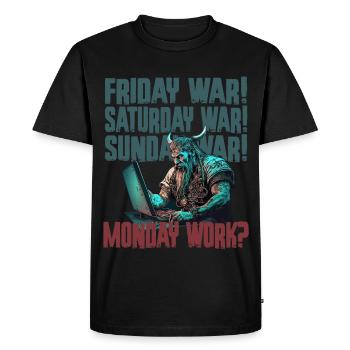 Monday work Programming Vikings - Men's Premium Organic T-Shirt - black - Front - Nico (187cm)