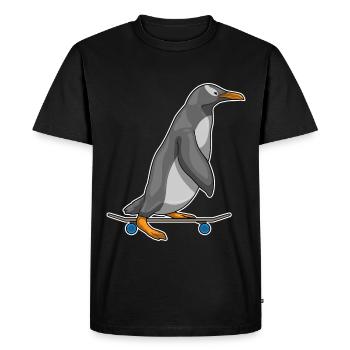Penguin Skater Skateboard - T-shirt Premium bio Homme - noir - Devant - Nico (187cm)