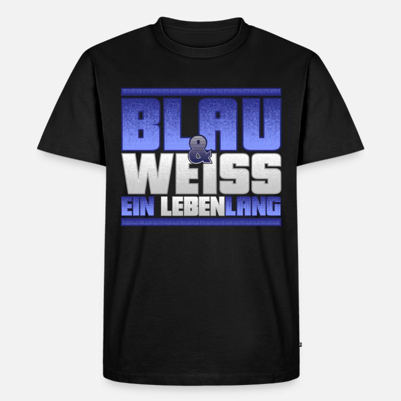Blau Weiss ein Leben Lang - Männer Premium Bio T-Shirt - Schwarz