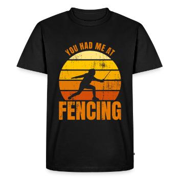 Fencing Joke - Men's Premium Organic T-Shirt - black - Front - Nico (187cm)