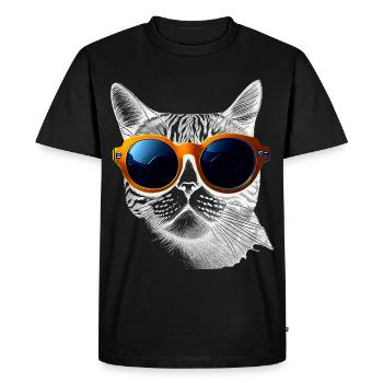 Ambiance de chat cool - T-shirt Premium bio Homme - noir - Devant - Nico (187cm)