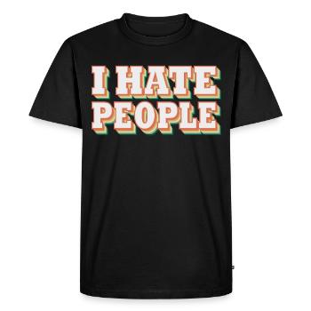 Je déteste les gens | Je déteste les gens - T-shirt Premium bio Homme - noir - Devant - Nico (187cm)