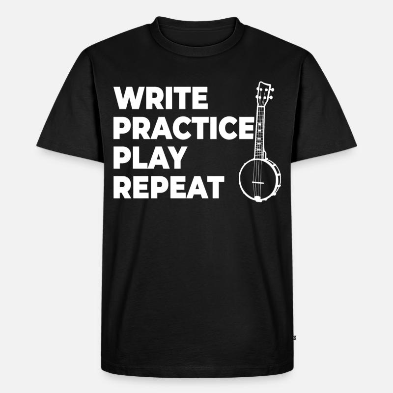 Writing, practicing, playing, repeating - Men's Premium Organic T-Shirt - black