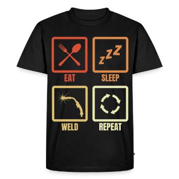 Eat Sleep Weld Repeat - Men's Premium Organic T-Shirt - black - Front - Nico (187cm)