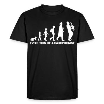 Evolution of A Saxophonist - Men's Premium Organic T-Shirt - black - Front - Nico (187cm)