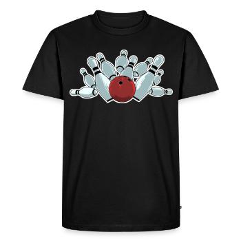 Bowling Strike - Men's Premium Organic T-Shirt - black - Front - Nico (187cm)