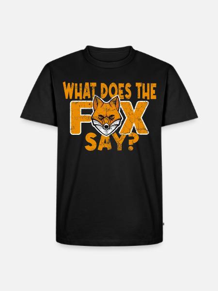 What does the Fox say - Männer Premium Bio T-Shirt - Schwarz