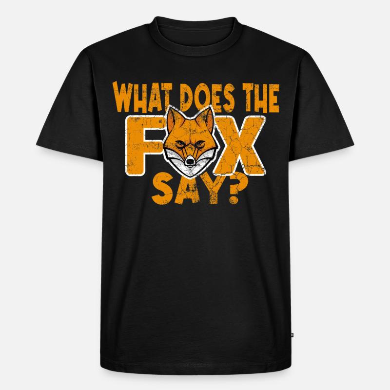 What does the Fox say - Männer Premium Bio T-Shirt - Schwarz
