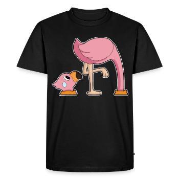 Trou de flamant rose dans le sol - T-shirt Premium bio Homme - noir - Devant - Nico (187cm)