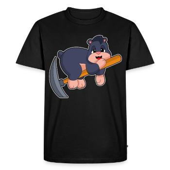 Minage de pioche de mineur taupe - T-shirt Premium bio Homme - noir - Devant - Nico (187cm)