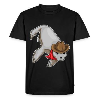 Chapeau de cowboy de phoque - T-shirt Premium bio Homme - noir - Devant - Nico (187cm)