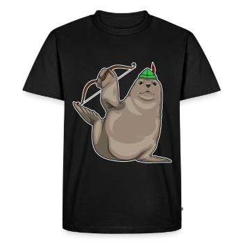 Arc de phoque - T-shirt Premium bio Homme - noir - Devant - Nico (187cm)