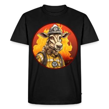 Vache pompier - T-shirt Premium bio Homme - noir - Devant - Nico (187cm)