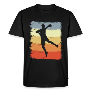 Kinder Handball - Männer Premium Bio T-Shirt - Schwarz - Vorne - Nico (187cm)
