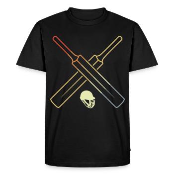 Équipement de cricket vintage - T-shirt Premium bio Homme - noir - Devant - Nico (187cm)