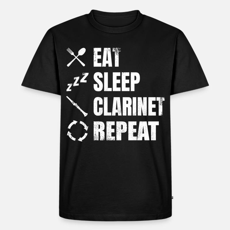 Klarinette Routine - Männer Premium Bio T-Shirt - Schwarz