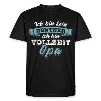 Ich bin kein Rentner ich bin Vollzeit Opa - Männer Premium Bio T-Shirt - Schwarz - Vorne - Nico (187cm)