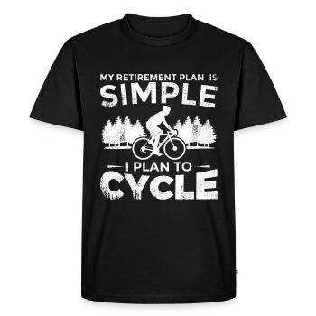 Retirement Cycling - Men's Premium Organic T-Shirt - black - Front - Nico (187cm)