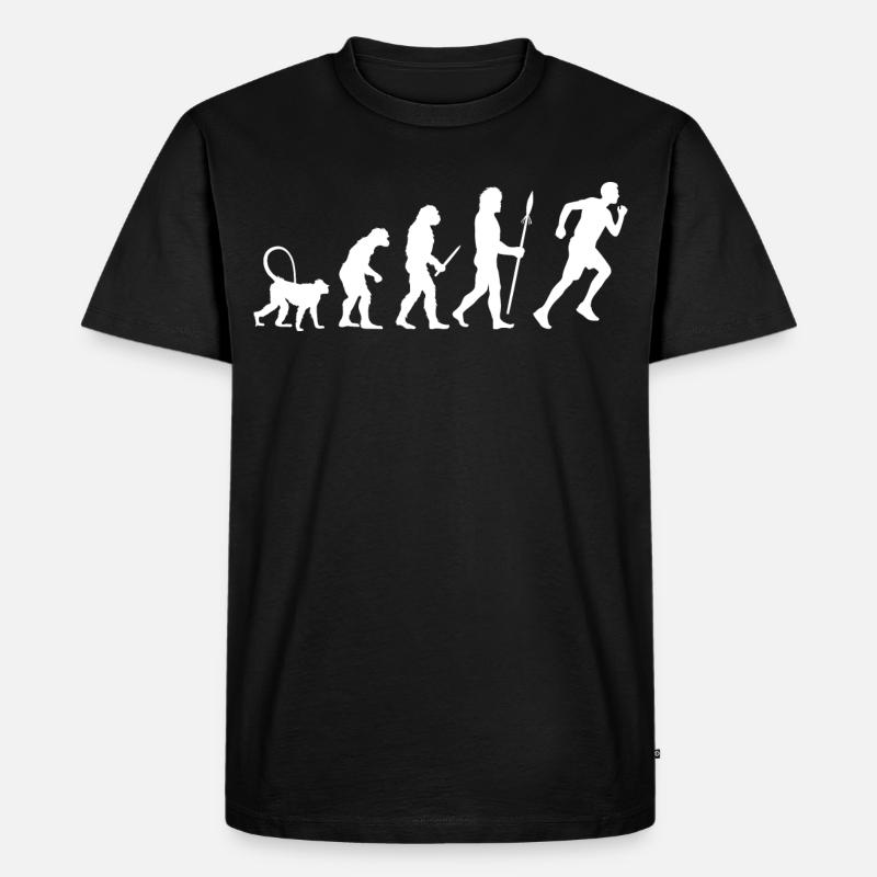 Jogger Evolution - Männer Premium Bio T-Shirt - Schwarz