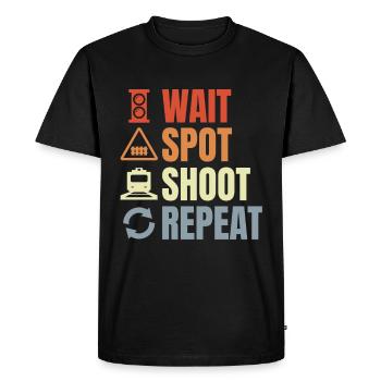 Routine des cheminots - T-shirt Premium bio Homme - noir - Devant - Nico (187cm)