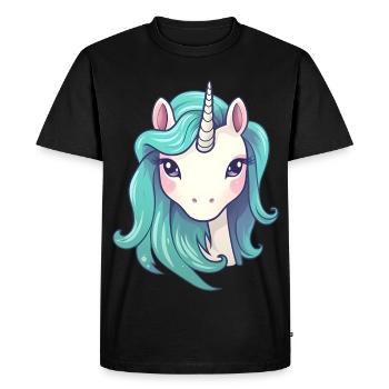 Cute Unicorn | Unicorn design | Illustration - Men's Premium Organic T-Shirt - black - Front - Nico (187cm)