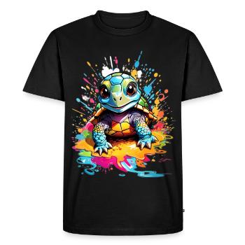 Tortue - T-shirt Premium bio Homme - noir - Devant - Nico (187cm)