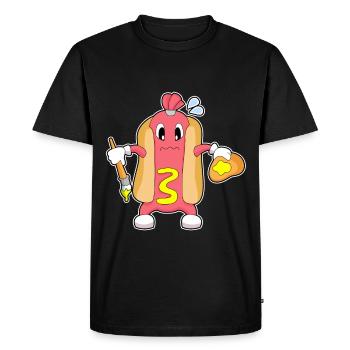 Peinture au pinceau de peintre hot-dog - T-shirt Premium bio Homme - noir - Devant - Nico (187cm)