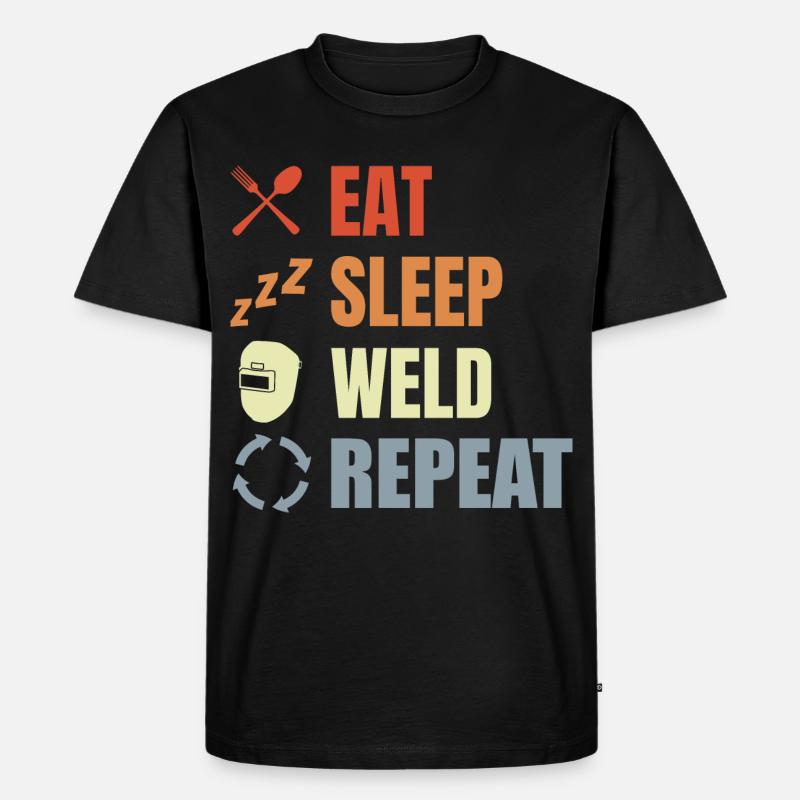 Schweißer Zeitplan - Männer Premium Bio T-Shirt - Schwarz