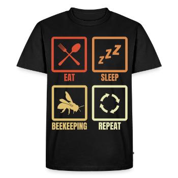 Manger Dormir Apiculture Répéter - T-shirt Premium bio Homme - noir - Devant - Nico (187cm)