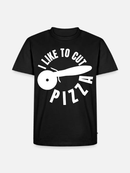 I like to slice pizza - Men's Premium Organic T-Shirt - black
