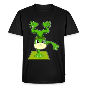 Gymnastique d’entraînement sur le poirier de grenouille - T-shirt Premium bio Homme - noir - Devant - Nico (187cm)