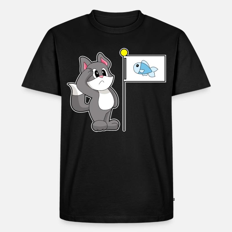 Drapeau de chat - T-shirt Premium bio Homme - noir