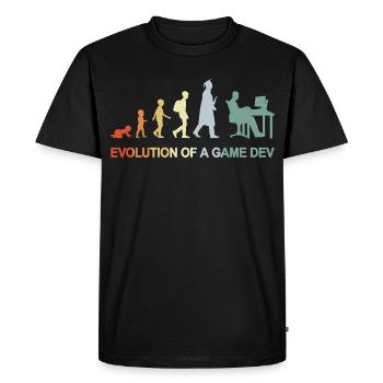 Game Dev Evolution - Men's Premium Organic T-Shirt - black - Front - Nico (187cm)