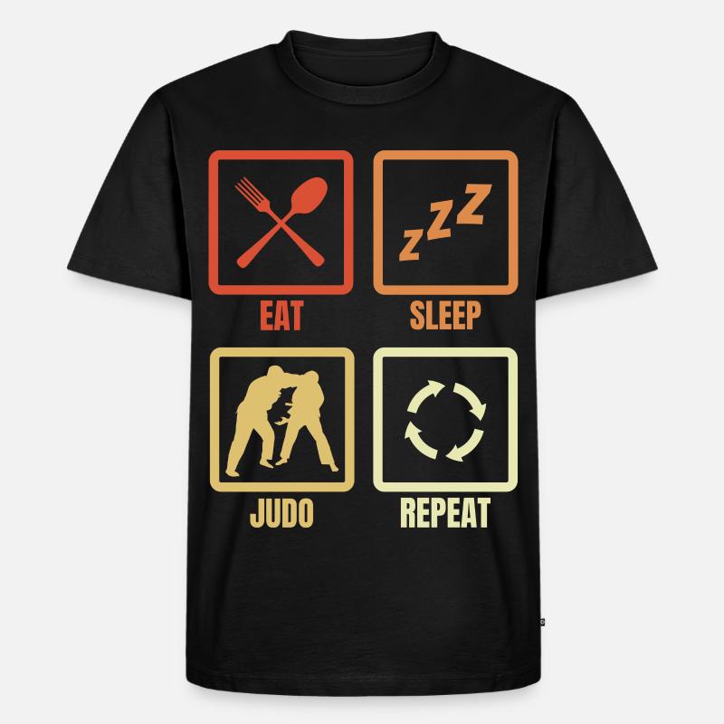Eat Sleep Judo Repeat - Männer Premium Bio T-Shirt - Schwarz