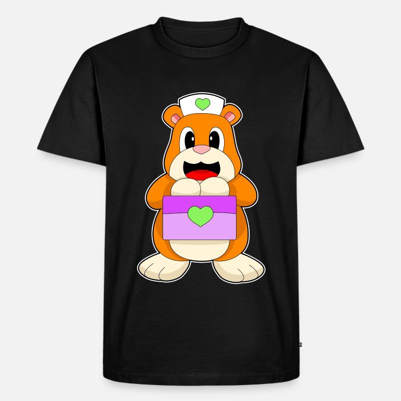 Hamster Krankenschwester Box - Männer Premium Bio T-Shirt - Schwarz
