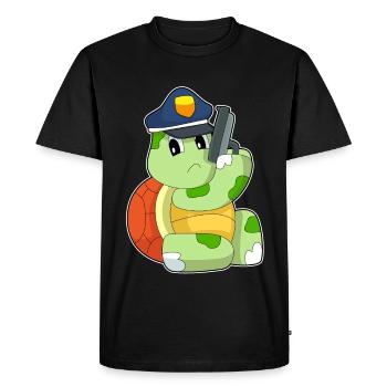 Turtle Policier Pistolet Police - T-shirt Premium bio Homme - noir - Devant - Nico (187cm)