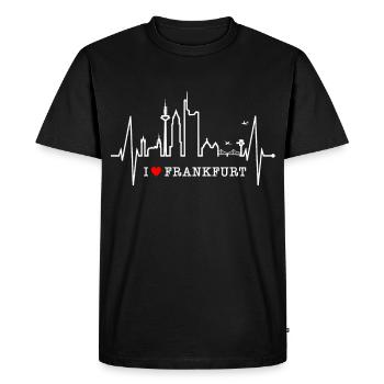 Francfort Skyline Herzschlag FFM Fan Liebe Hessen - T-shirt Premium bio Homme - noir - Devant - Nico (187cm)