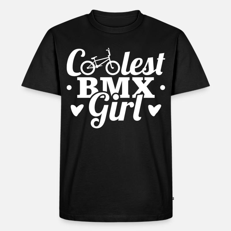 BMX Mädchen - Männer Premium Bio T-Shirt - Schwarz