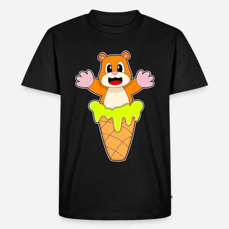 Hamster Waffeleis - Männer Premium Bio T-Shirt - Schwarz