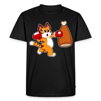 Tiger Boxer Punching Bag Boxing - Men's Premium Organic T-Shirt - black - Front - Nico (187cm)