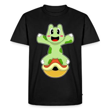 Tortue sans carapace - T-shirt Premium bio Homme - noir - Devant - Nico (187cm)