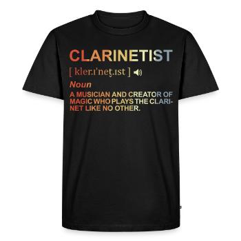Signification clarinettiste - T-shirt Premium bio Homme - noir - Devant - Nico (187cm)
