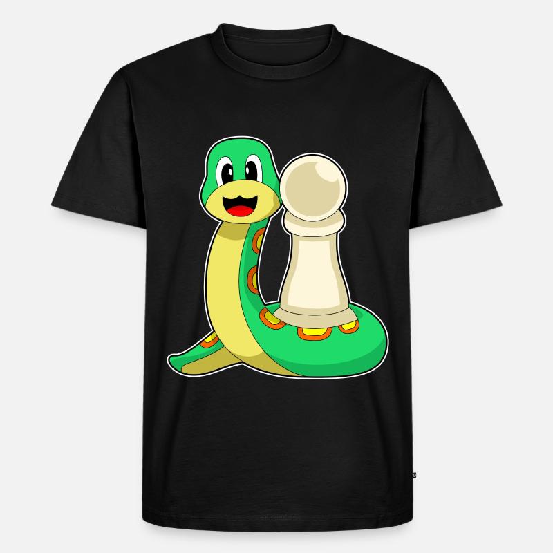 Schachfigur Bauer Schlange Schach - Männer Premium Bio T-Shirt - Schwarz